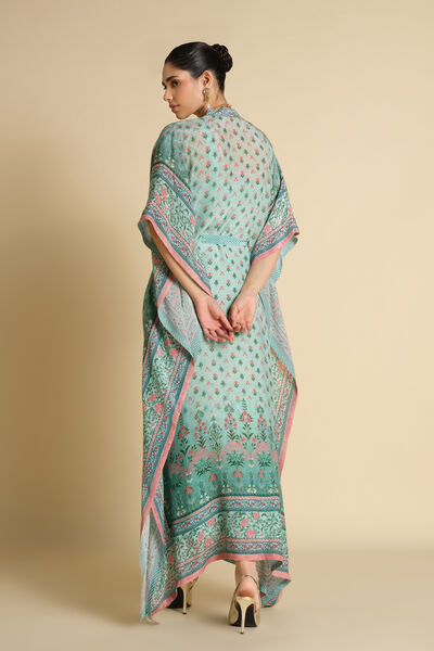 Kirsi Printed Kaftan - Aqua